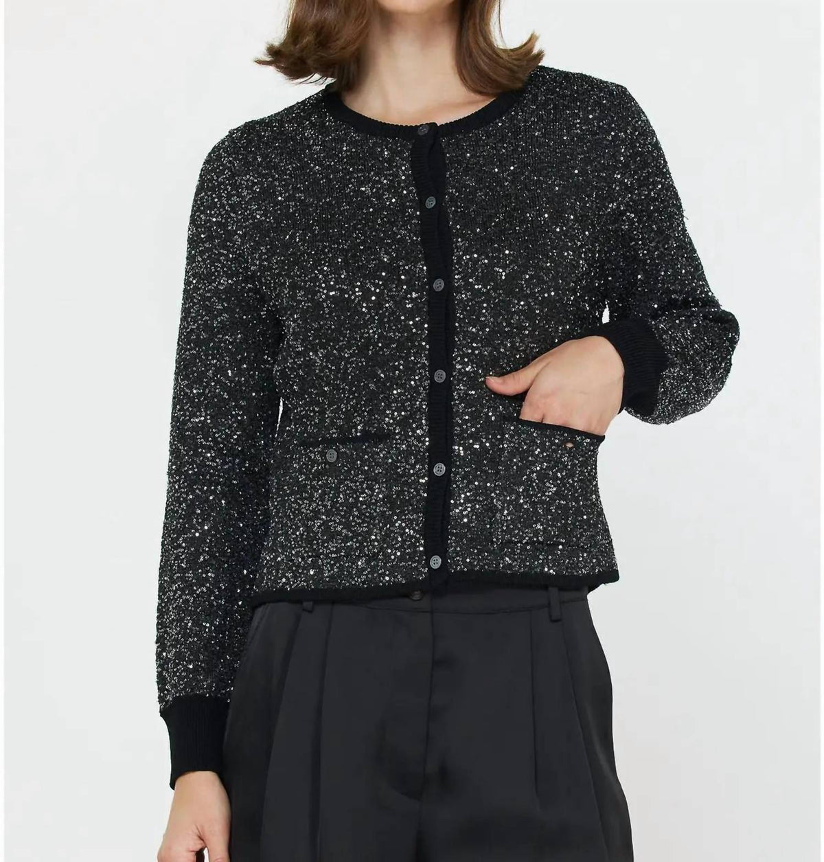 Current Air - Shimmer Button Down Cardigan