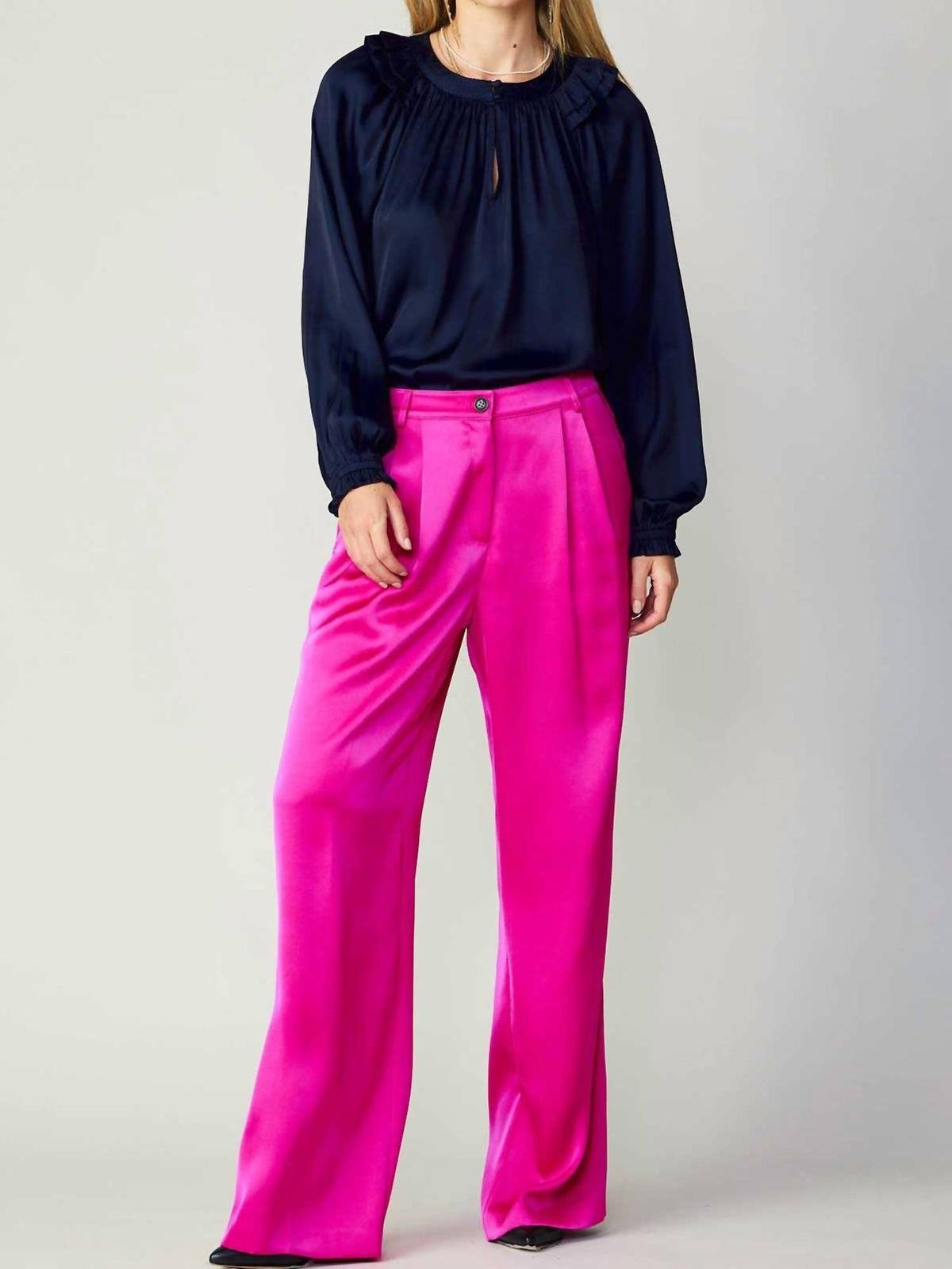 Current Air - Silky Front Pintucked Trousers