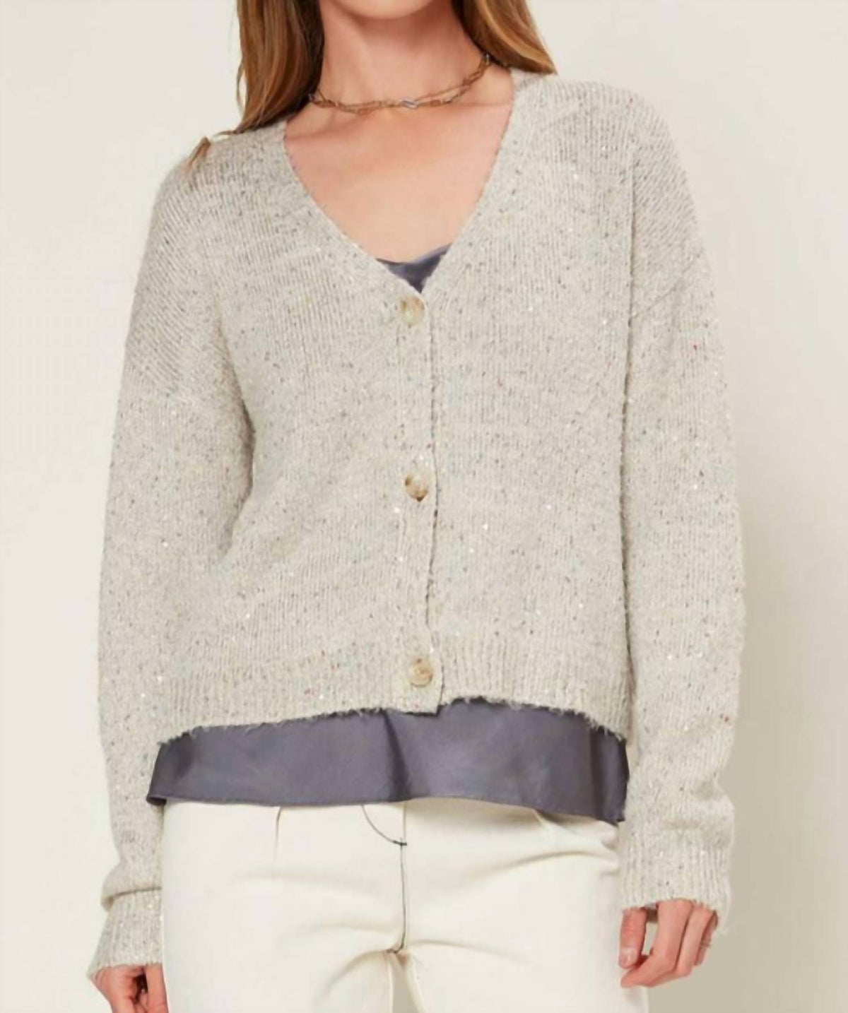 Current Air - Soft Sequined Cardigan