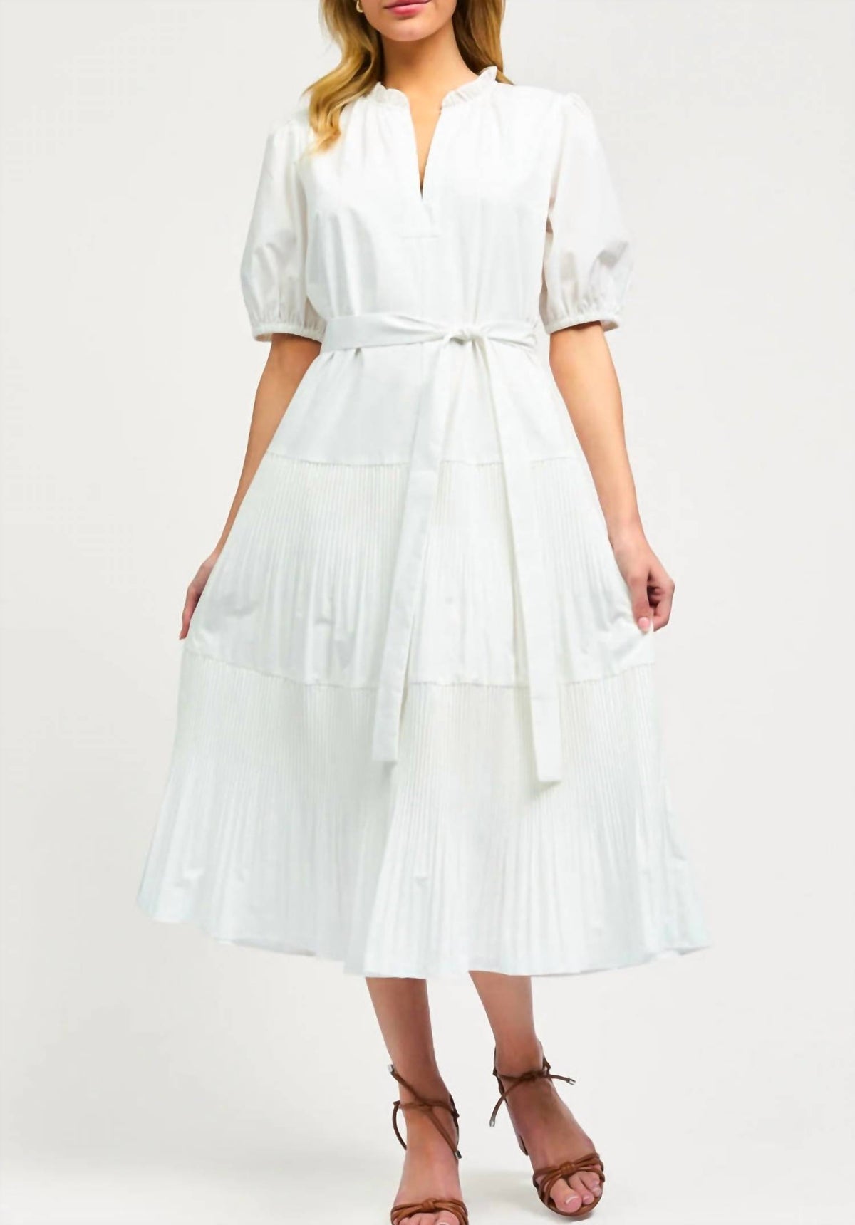 Current Air - Split Neck Midi Dress