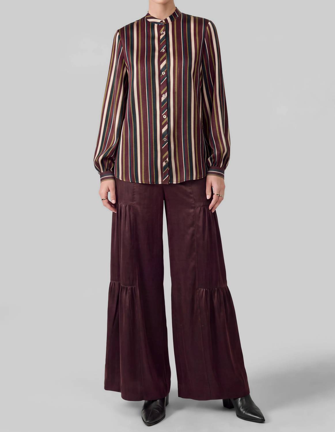 Current Air - Striped Long Sleeve Blouse