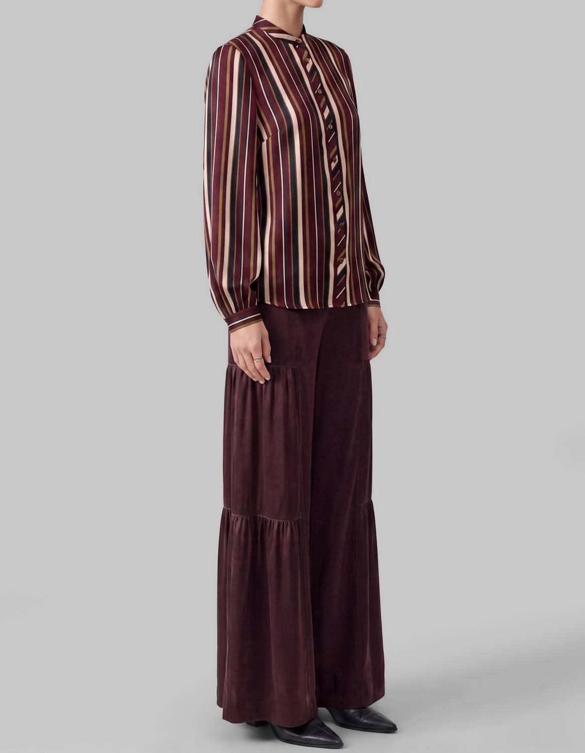 Current Air - Striped Long Sleeve Blouse