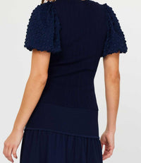 Current Air - Sweet Alhambra Puff Sleeve Top - blouses - blue - clothing