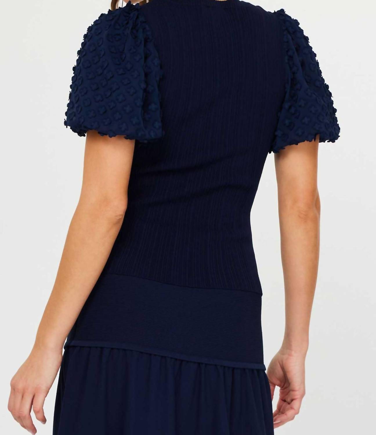 Current Air - Sweet Alhambra Puff Sleeve Top - blouses - blue - clothing