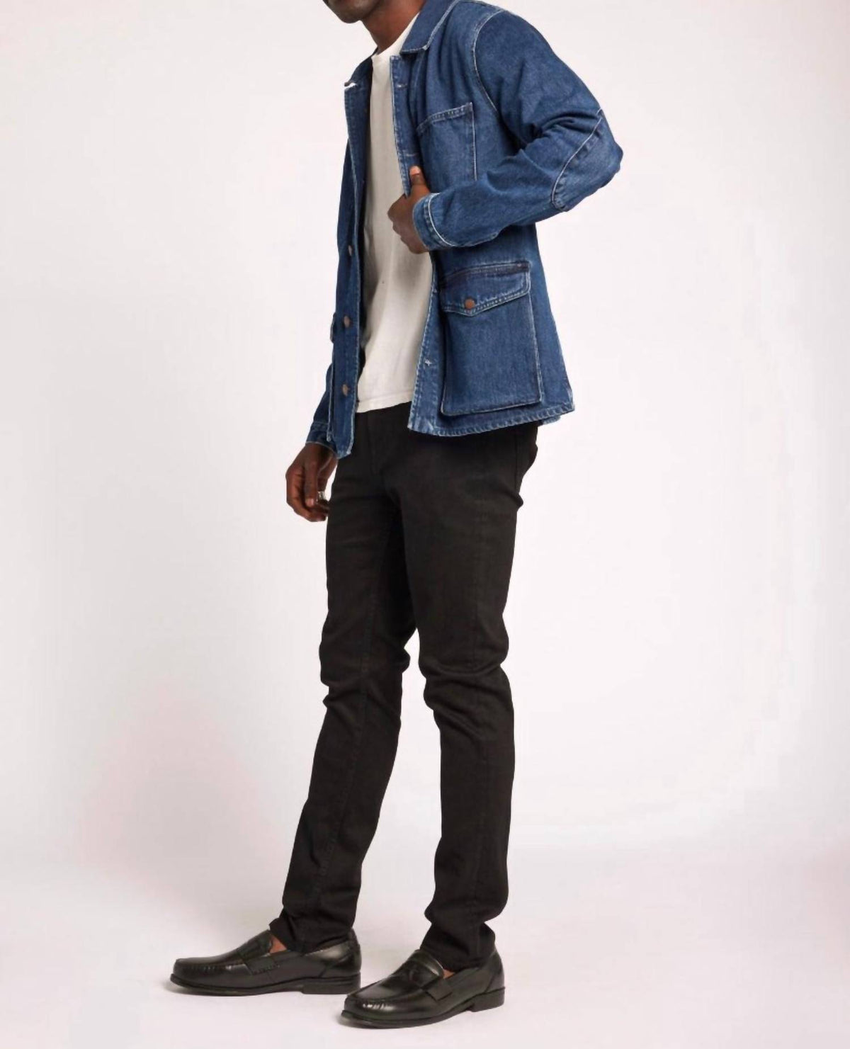 Current/Elliott - Denim Button Down Blazer