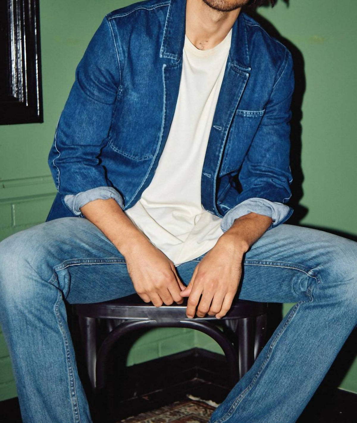 Current/Elliott - Denim Button Down Blazer