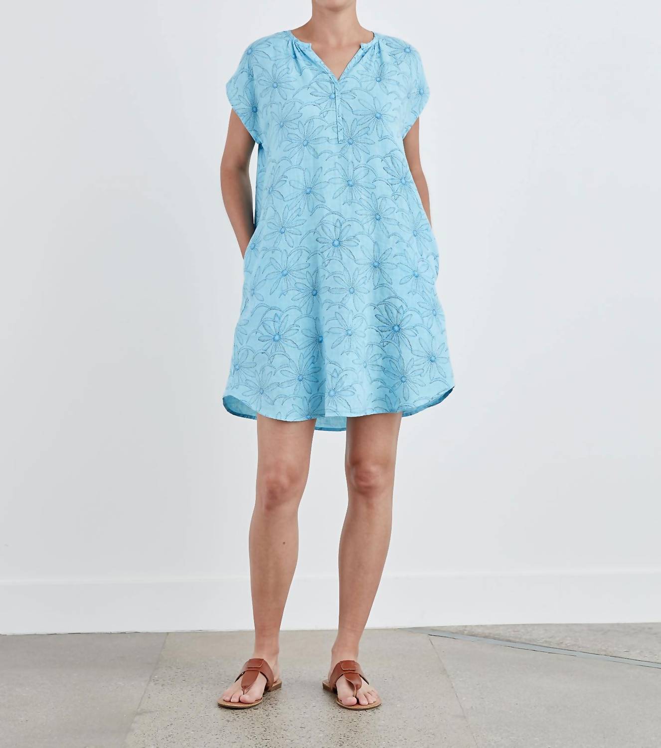 Cut Loose - Daisy Henley Dress - blue - clothing - collection:vacationdresses(Auto)