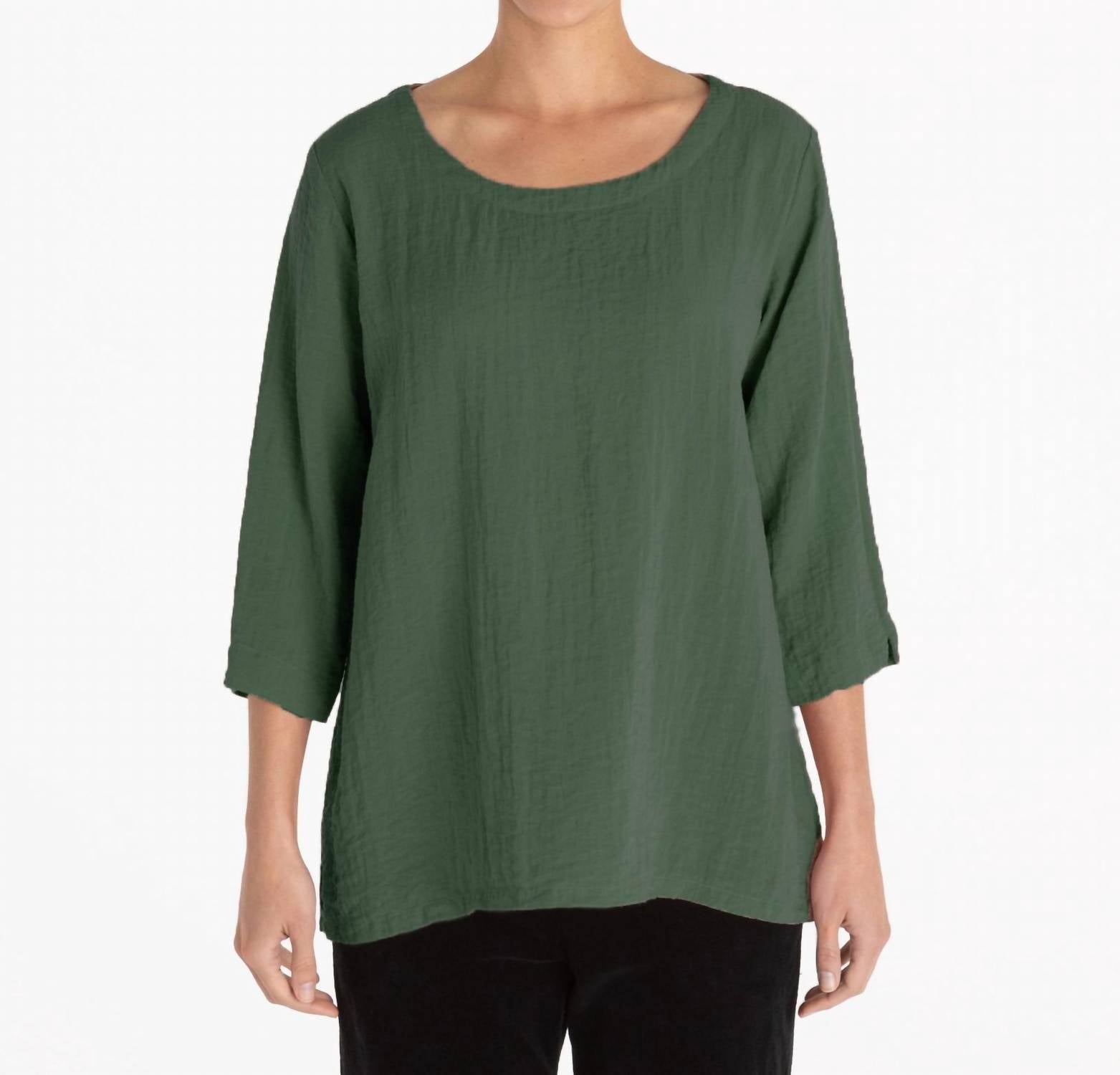 Cut Loose - Parachute 3/4 Sleeve Vent Top - blouses - clothing - green