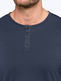 Cuts - Ao Long Sleeve Henley Curve-hem Tee