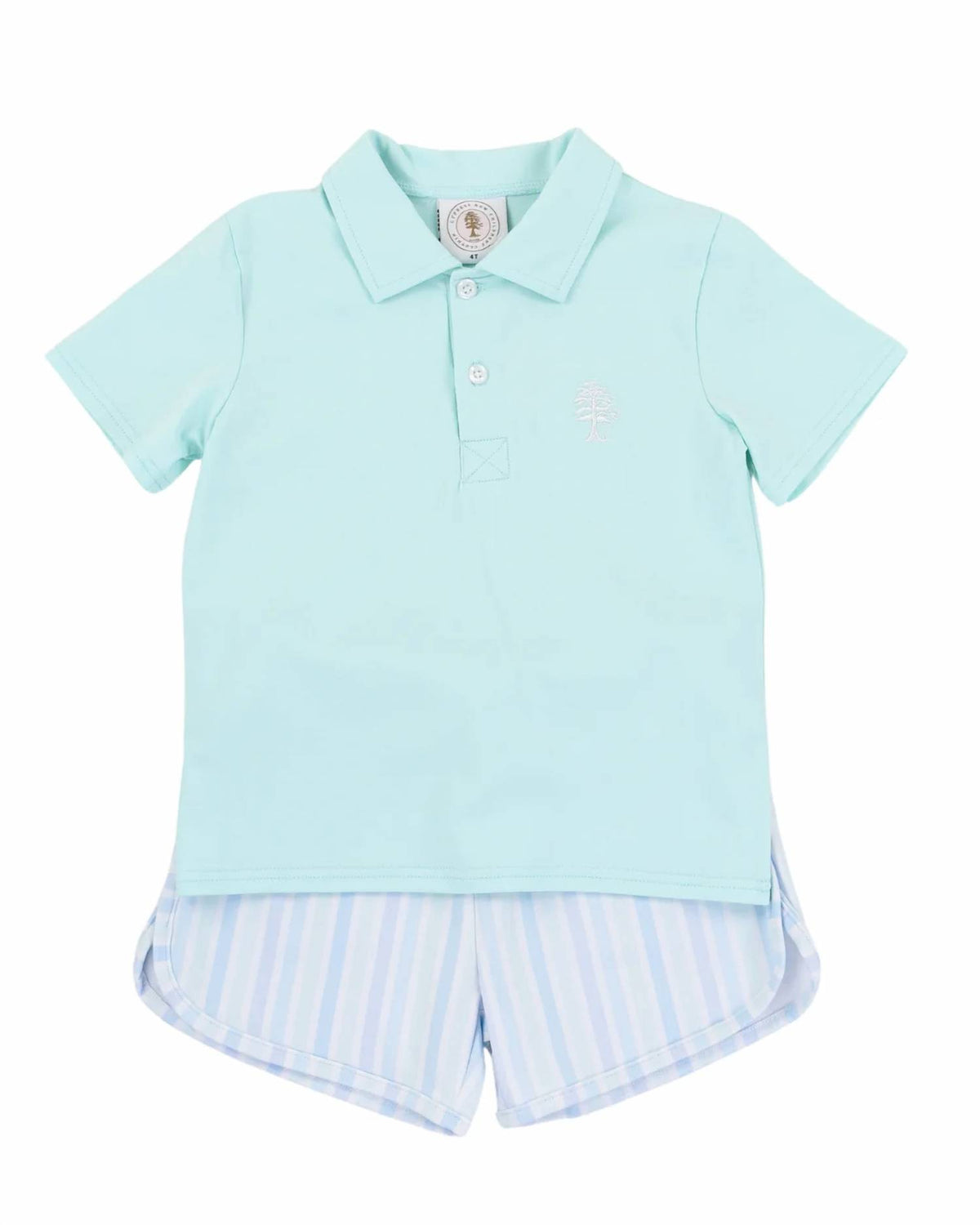 Cypress Row - Boys Seaside Stripe Porter Polo Set