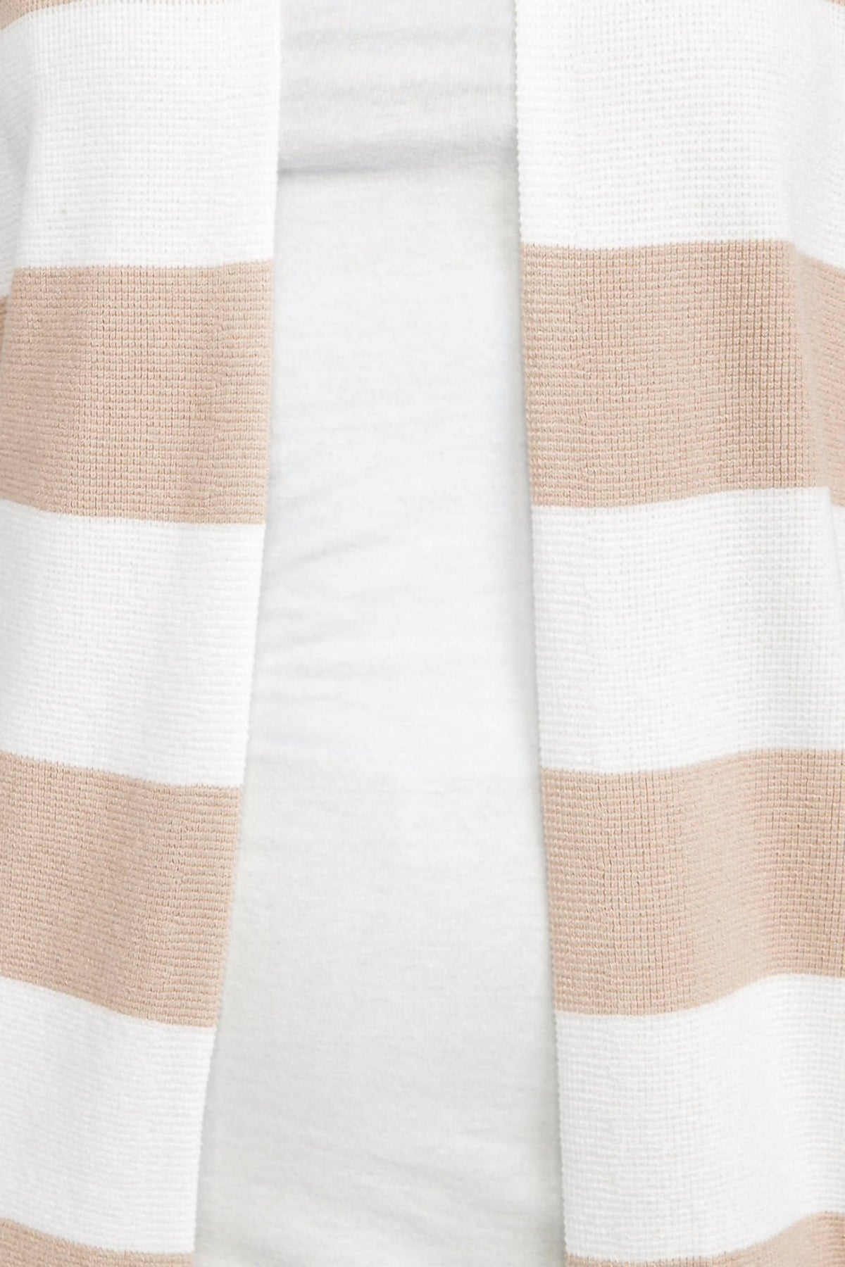 Cyrus - Open Front Long Sleeve Stripe Pattern Knit Cardigan