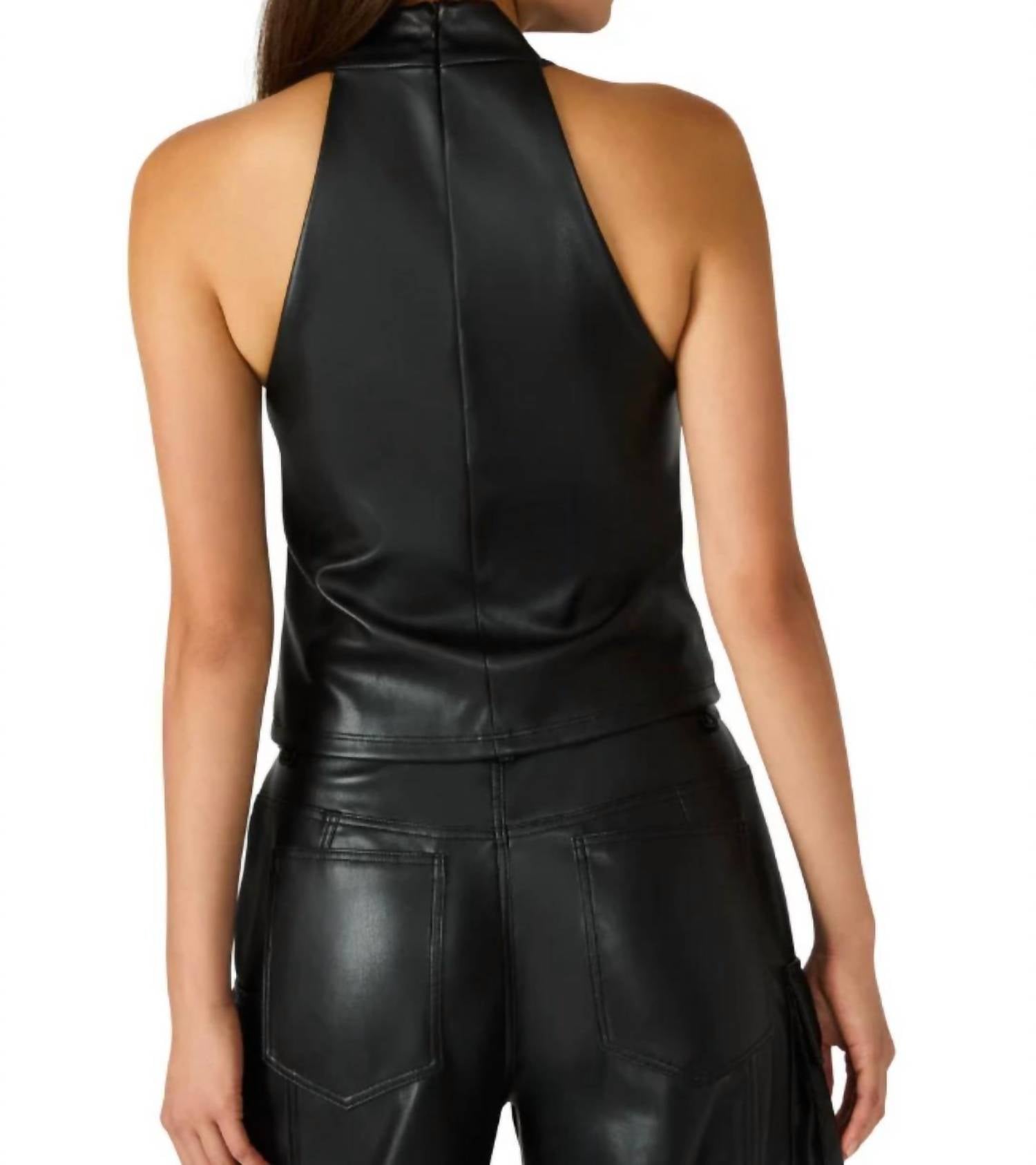 STEVE MADDEN Marcelle Halter Top in black - women's tank top - alternate view