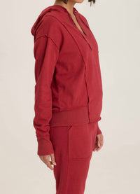 Wearables Rosalyn Fleece Casual Hoodie in corundum - women's top - detail view