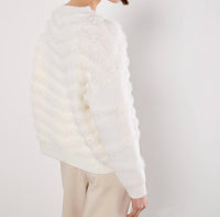 Apricot - Fluffy Stripe Jumper Sweater