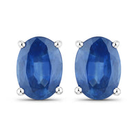Diana M Jewels Women's Oval Natural Sapphire Stud Earrings (1.90 Ct) - Classic in 14k white gold - women's jewelry