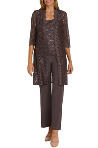 R&M Richards - Lace 3/4 Sleeve 3-piece Pants Set