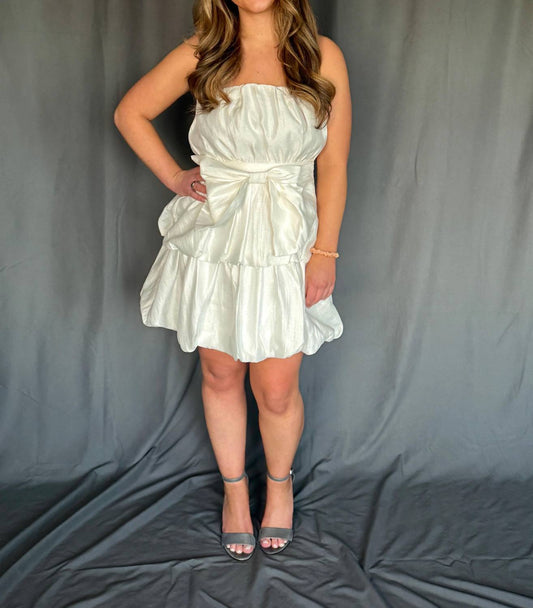 B.Right - Bubble Mini Dress With Front Bow