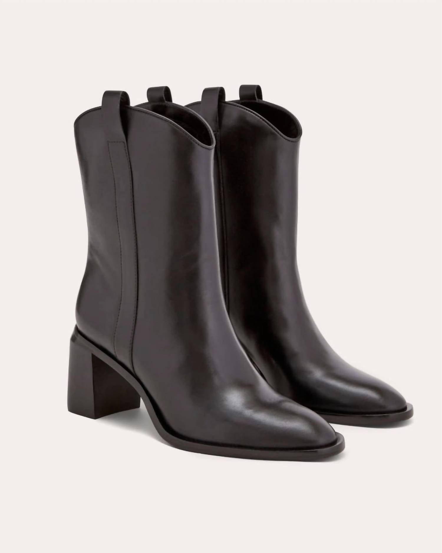 Everlane Women's Outlaw Western Leather Boots in black - women's shoe