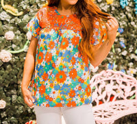 Layerz Clothing - Short Sleeve Embroidered Top
