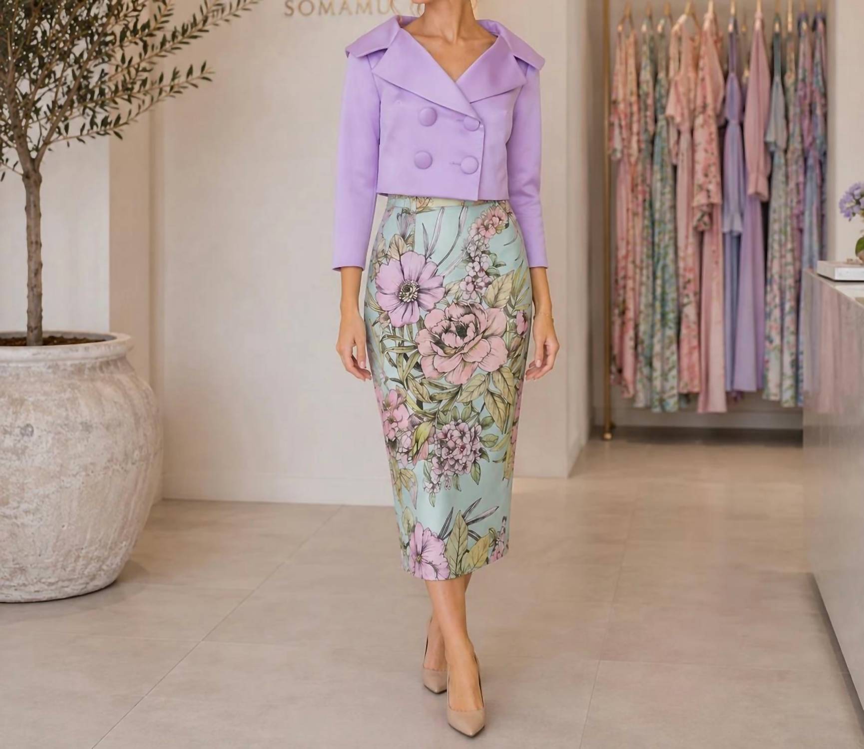 Maison Zoulias - Yvonni Pencil Midi Skirt