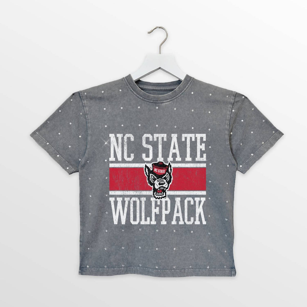 Gameday Couture - North Carolina State Mini Rhinestone Oversized Tee