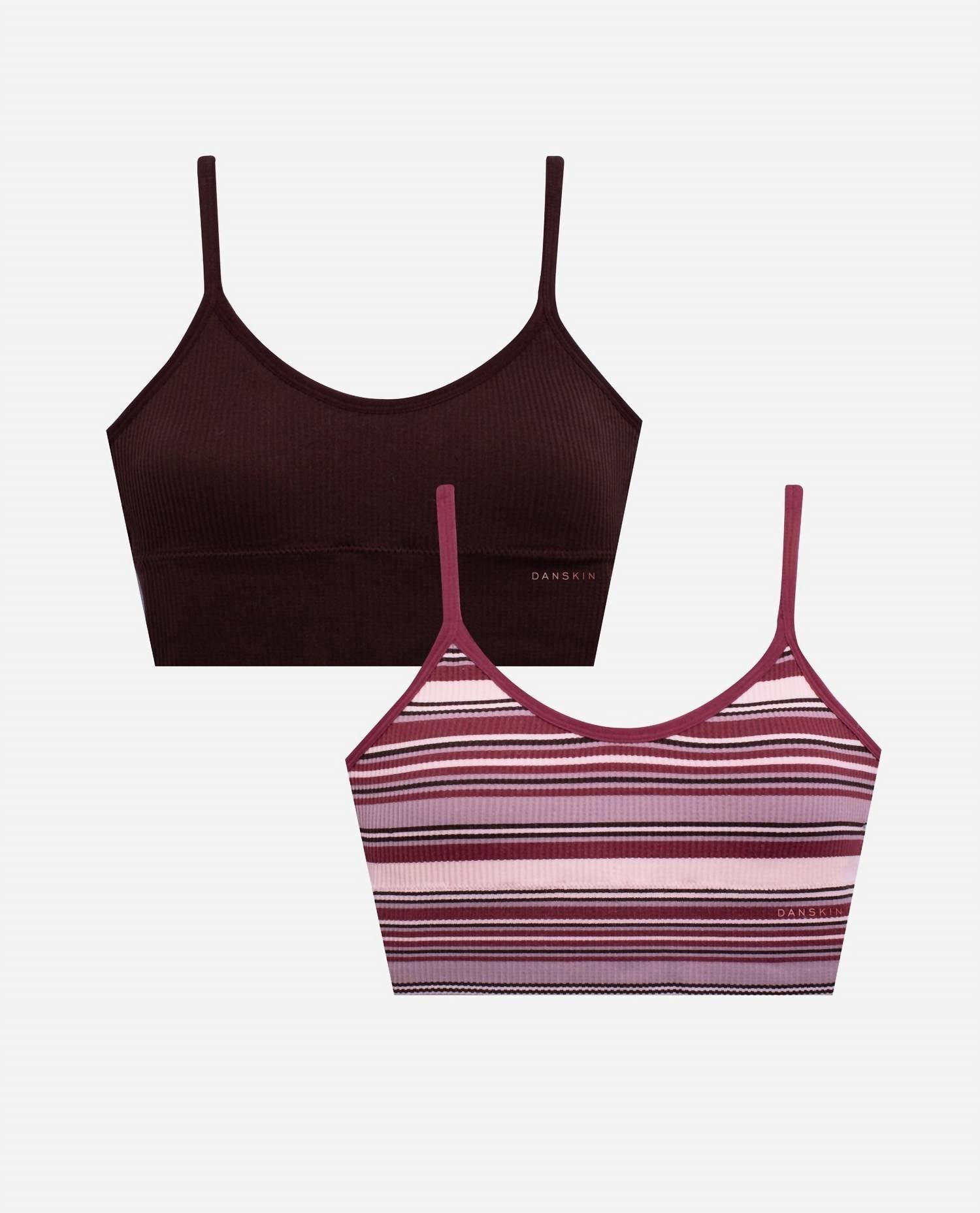 Danskin - 2-pack Stripped Seamless Lounge Bra
