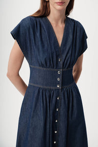 EXQUISE Evan Dress in blue - women's dress - alternate view