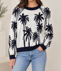 Minnie Rose - Palm Tree Reversible Sweater