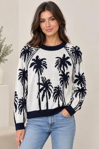 Minnie Rose - Palm Tree Reversible Sweater