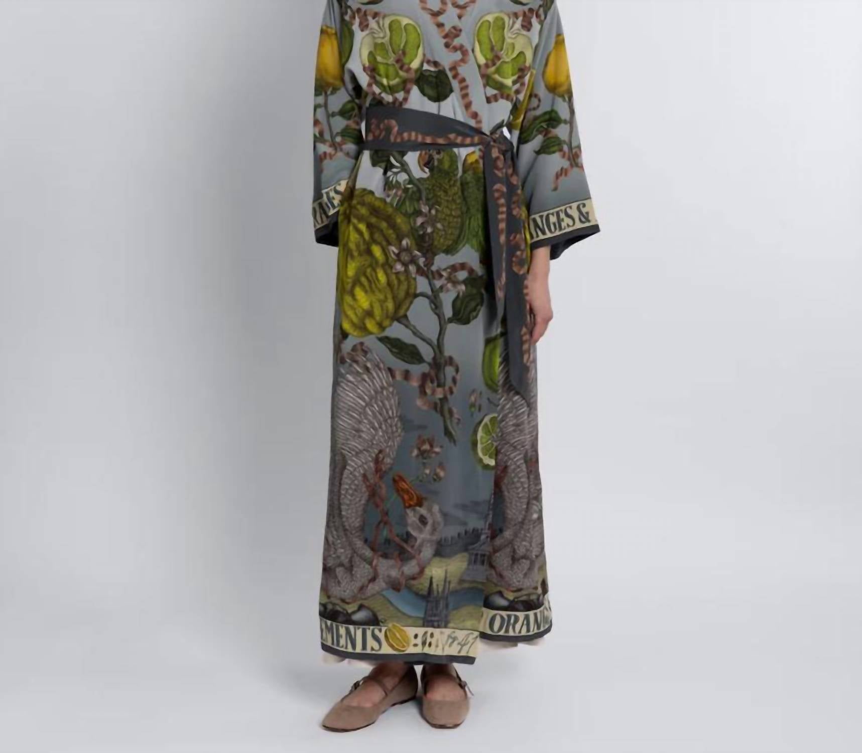 Sabina Savage - Oranges And Lemons Silk Robe