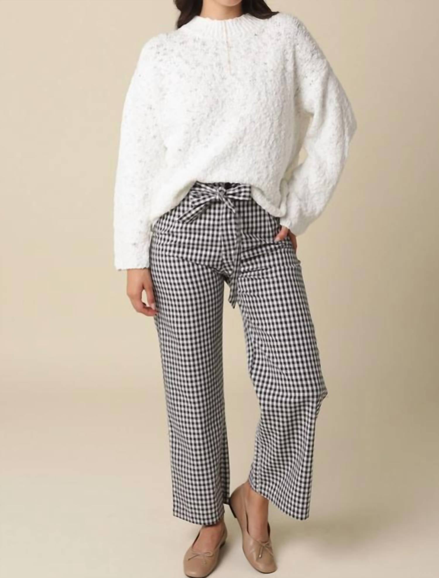 Olivaceous - Isis Gingham Tie-Waist Pants