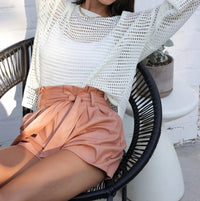Bishop + Young - Women's Vegan Leather Tie Shorts