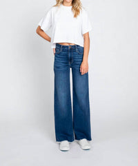 Letter To Juliet - Paola A-line Scissor Hem Wide Leg Jeans