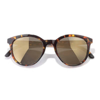 Sunski Women's Makani Round Sunglasses in tortoise flash gold - women's accessory - detail view