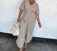 BLAKELEY Cam Luxe Loung Jumpsuit in mocha - women's pants - alternate view