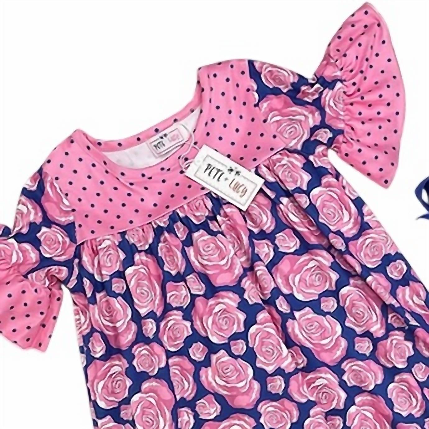 Pete + Lucy - Girls Pop Of Roses Dress