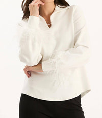 Tyler Boe - Erin Ponte Feather Sleeve Top