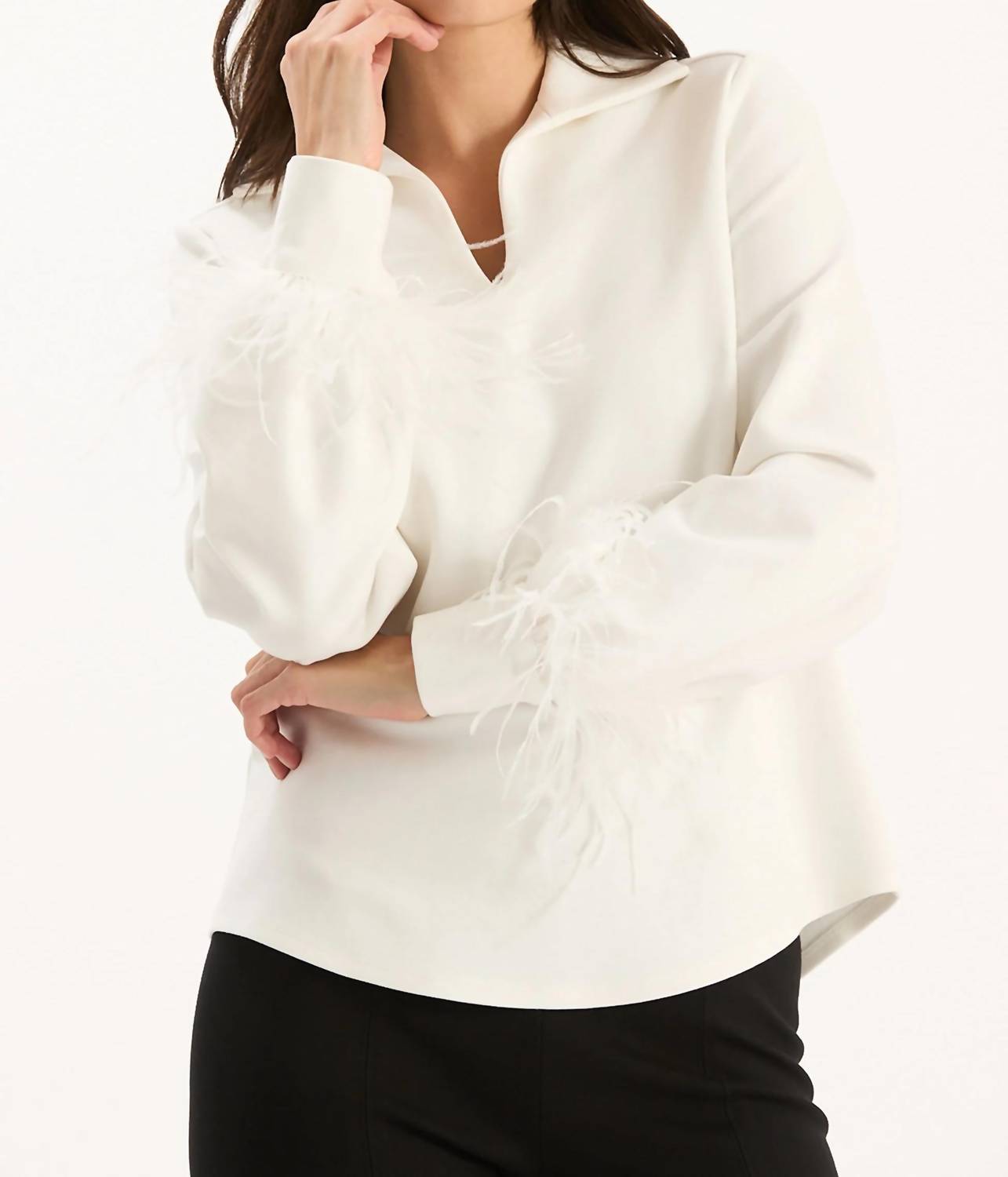 Tyler Boe - Erin Ponte Feather Sleeve Top