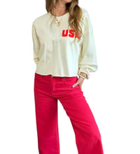 By Together - Usa Patch Cropped Pullover Top