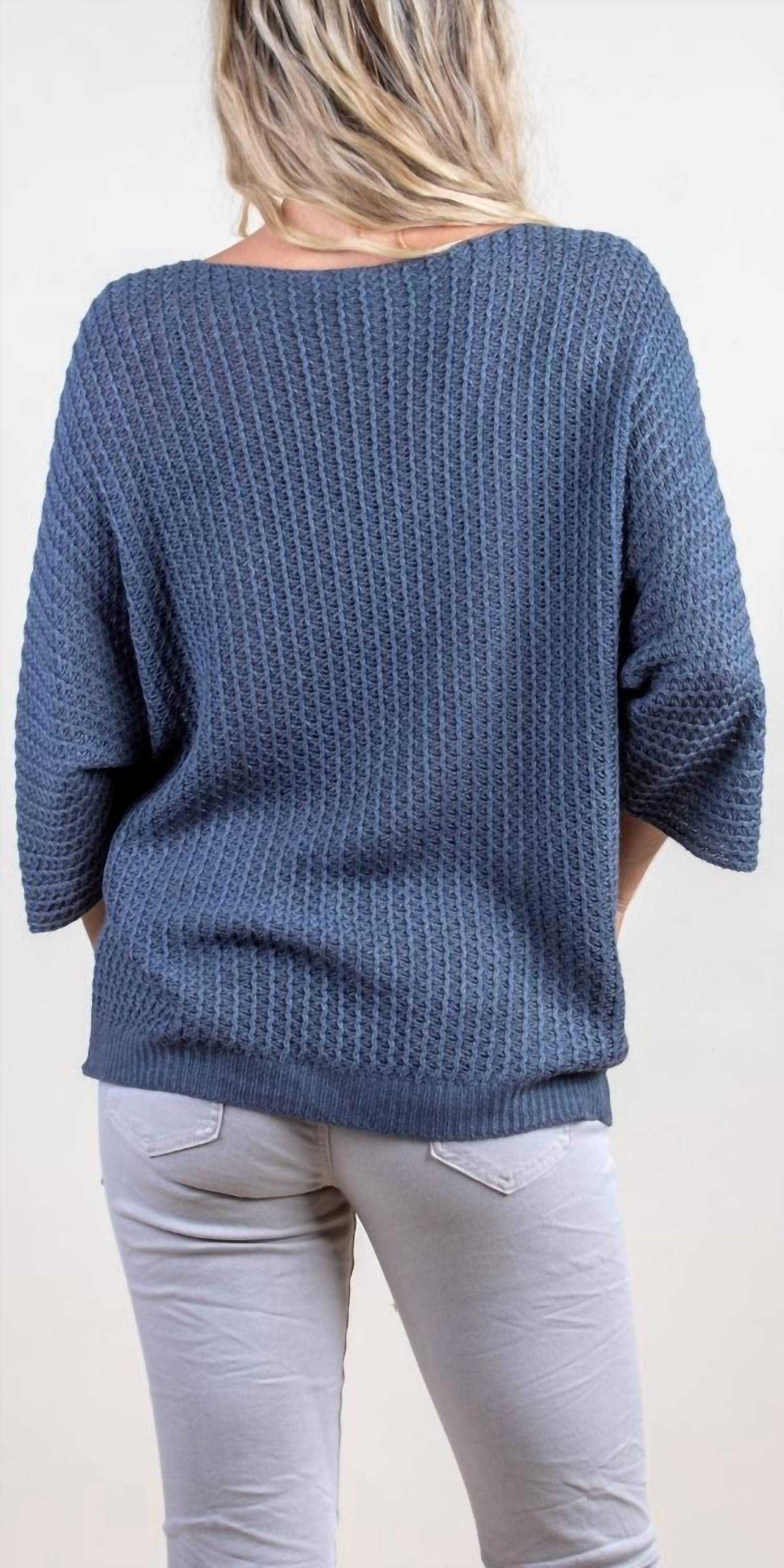GIGI MODA Lustro Knit Sweater in charcoal - women's sweater - detail view