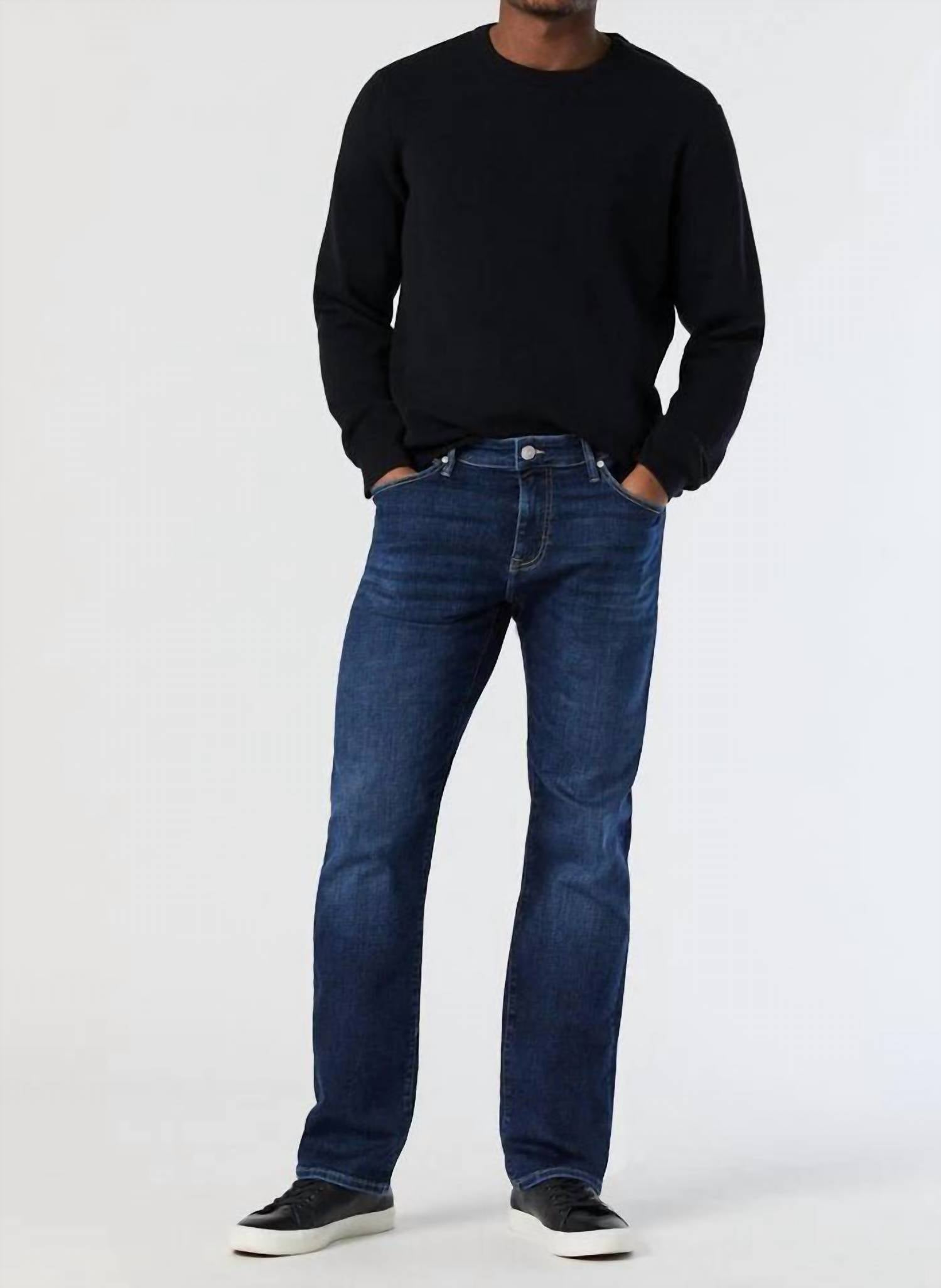 mavi Marcus Slim Straight Leg Denim Jeans in deep organic blue - men's jeans