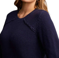 Tribal - Crew Neck Sweater With Lace-up Detail