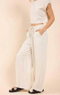 Sadie & Sage - Madalyn White Linen Pants