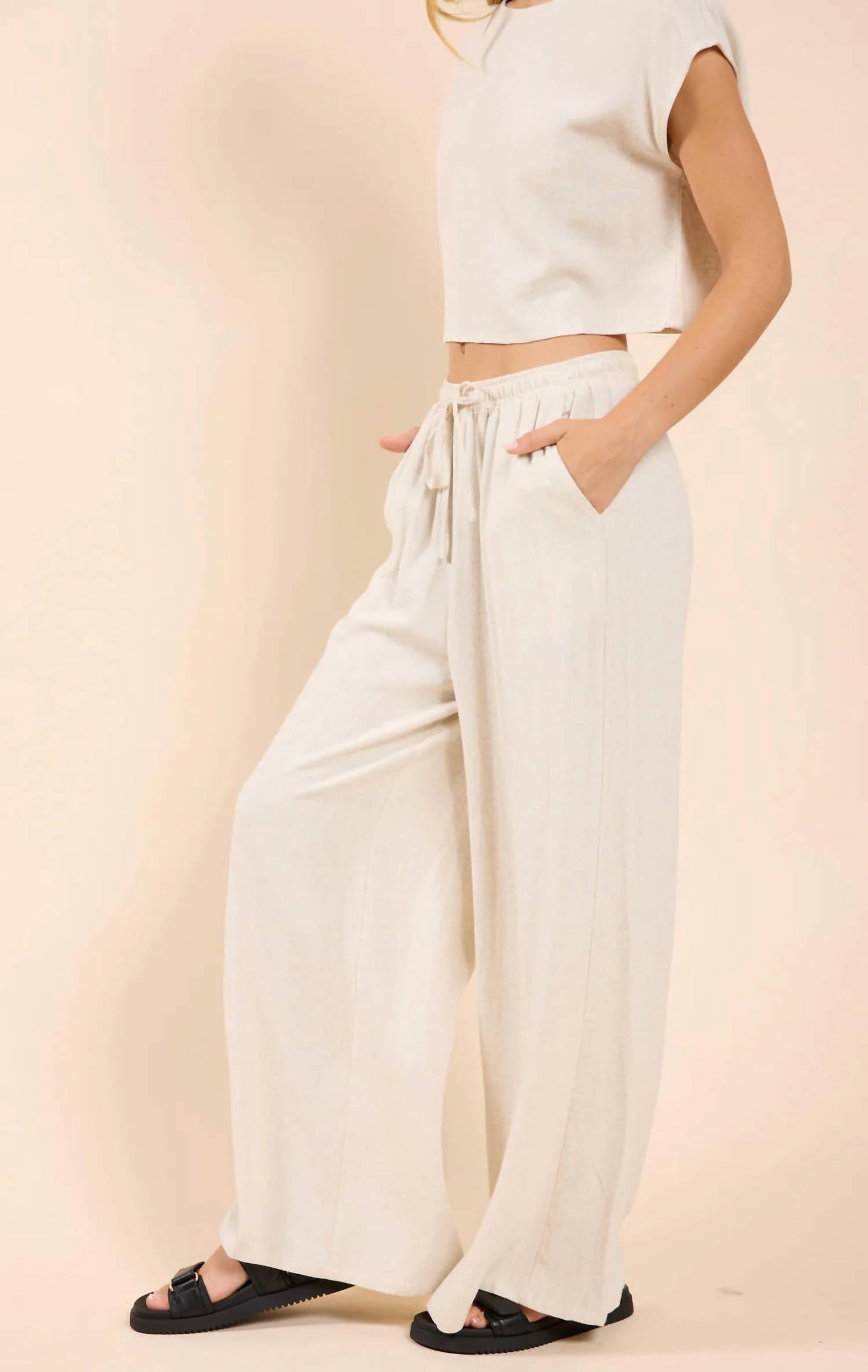 Sadie & Sage - Madalyn White Linen Pants