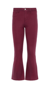 L'Agence Kendra Coated Cropped Flare Jean in dark port - women's jeans - view 4