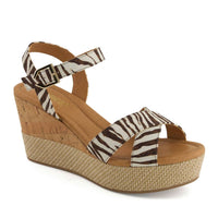 Andrea Women's Wedge Ankle Strap Sandal in brown - women's sandal