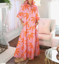 Karlie - Women's Gabby Palm Leaf Floral Maxi Dress