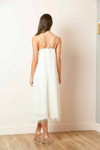 Jessie Liu - Crossed Strap Tassel Midi Dress