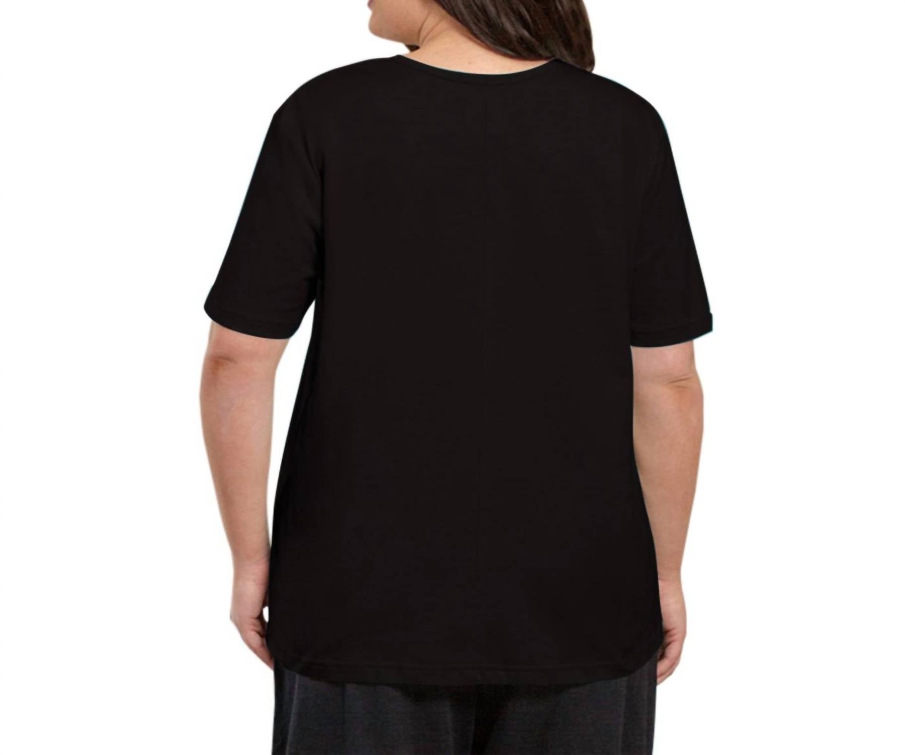 On The Plus Side - Jersey U-Neck Short Sleeve Tee - Plus