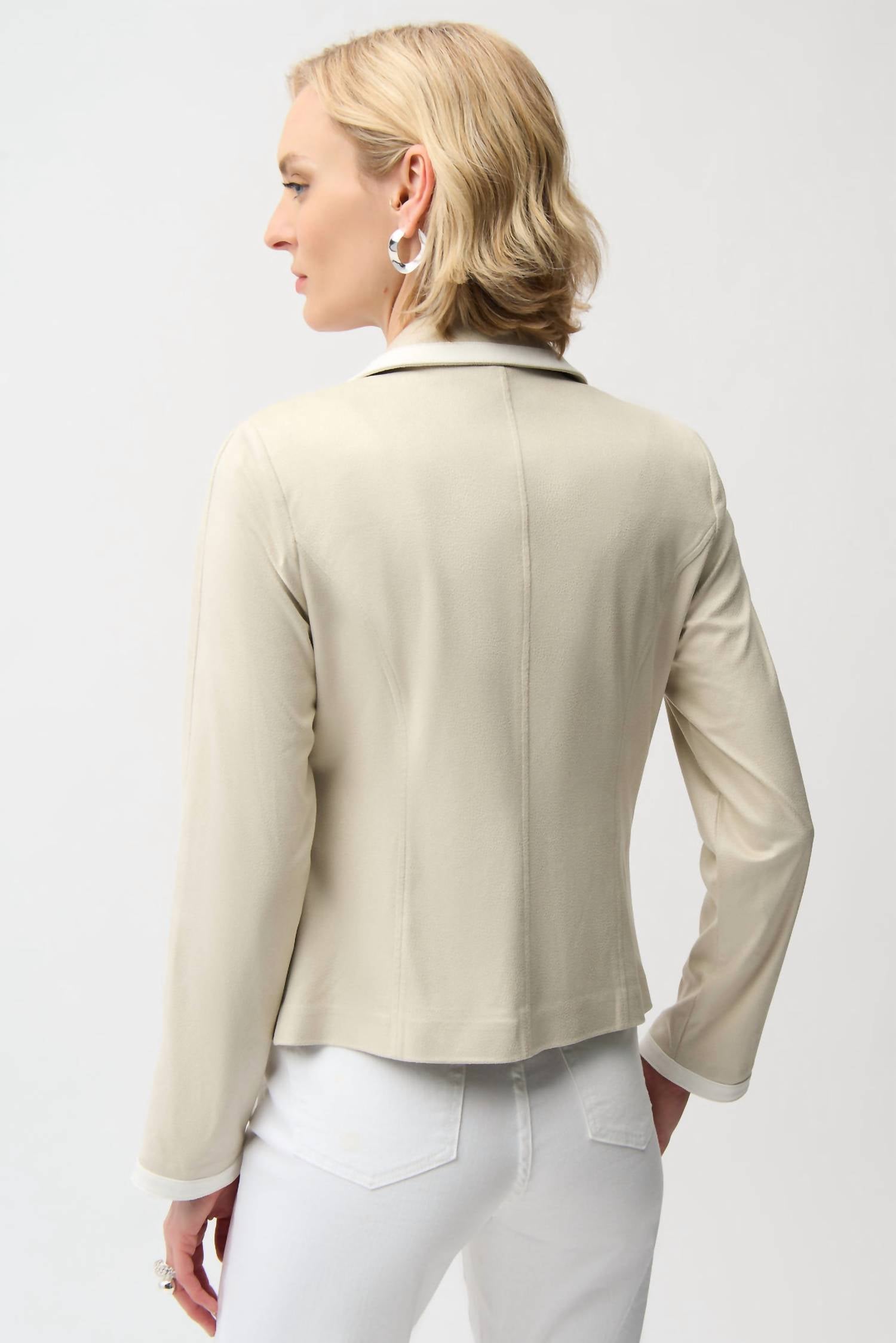 Joseph Ribkoff Fitted Jacket in tan white - women's jacket - alternate view